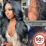 {50 % de réduction} Perruque frontale Body Wave avec lace fondante "Skin Melt" et bordure délicate
