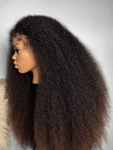 KNOT-FREE - 13x6 Skin Melt Lace Human Hair Cocoa Cloud Fluffy Kinky Curly Wig