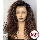 {50 % de réduction} Perruque Frontale Ombrée Marron 13X6 Effet Peau avec Ligne de Cheveux Délicate