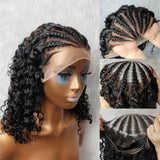 Perruque en cheveux humains sans colle avec dentelle transparente, tressée à l'avance, 9x6