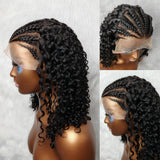 Perruque en cheveux humains sans colle avec dentelle transparente, tressée à l'avance, 9x6