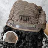 Perruque en cheveux humains sans colle avec dentelle transparente, tressée à l'avance, 9x6