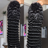 Perruque Deep Wave avec Bonnet Dôme à Cordon Amélioré, 3D Ajusté et Fermeture en Dentelle HD Prédécoupée