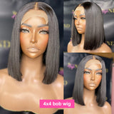 {-50 %} Perruque Bob à fermeture en cheveux humains de couleur naturelle 4x4