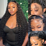 Perruque Lace Front Bouclée en Cheveux Humains, 13x6, Effet Fondant sur la Peau