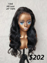 {DERNIÈRE-PIÈCE-EN-STOCK} Perruque Lace Front 13x6 HD en Cheveux Humains, Ondulation Corps