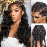 {50 % de réduction} Perruque Lace Wig entière HD Skin Melt ondulée en cheveux humains