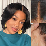 Perruque Pixie Glam 4x4|13x4 courte coupe pixie pré-coiffée Ombre Brune Cheveux Humains Lace Front