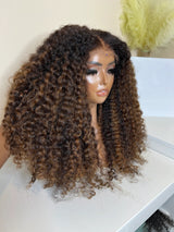 {Liquidation} Perruque Lace Transparente 4X4/13x4 250% Perruque Cheveux Humains Bouclés Mèches