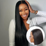 Perruque Lace Front 13x6 Sans Colle Pré-Personnalisée Effet Peau, Lisse et Soyeuse