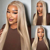 Zarina | Perruque Lace Front Cheveux Naturels Blond Platine Mèches P10/613