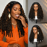 13x6 Knot-Free/Fitted Cap Human Hair Curly Edge Wig Highlight Burmese Curls with Coily Ends