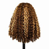 {Vente Flash} Perruque Lace Transparente 4x4/13x4 250% Cheveux Humains Birmans Bouclés avec Mèches