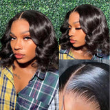 Alicia | Perruque Lace Front BOB en cheveux humains Body Wave 13x6 avec effet "Skin Melt"