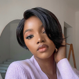 Alva | Perruque Lace Front Pixie Cut Partie Latérale Cheveux Humains Vierges Déjà Épilée