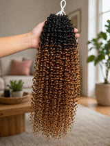 Extensions de Cheveux Humains Frisés Ombrés Tressés au Crochet Plume Douce
