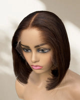 Perruque Bob brune Lagos Hairline 13x6 M Hairline en cheveux humains avec dentelle frontale