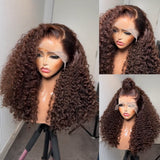 {Vente Flash} Perruque Frontale 13x6 Full Hair Dentelle Transparente Cheveux Humains Densité 250% Boucles Birmanes Marron