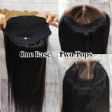 Perruque en dentelle magique remplaçable Zip-Go 13x6 Frontal et 5x5 Closure avec mèches effet "peau fondue"