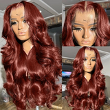 Dominique | Perruque Lace Front Cheveux Humains Ondulés Châtain Roux/Auburn