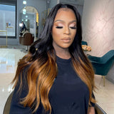 Erica | Perruque Lace Front 13X6 Cheveux Naturels Ondulés Ombrés Miel