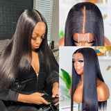 Perruque Lace Closure 2x6 avec Tissage Lisse Soie Cheveux Humains