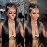 Perruque Lace Closure 2x6 avec Tissage Lisse Soie Cheveux Humains