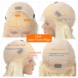 Zarina | Perruque Lace Front Cheveux Naturels Blond Platine Mèches P10/613