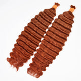 Extension de cheveux humains en vrac couleur gingembre pour tressage sans nœuds boho, ondulation profonde