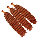 Extension de cheveux humains en vrac couleur gingembre pour tressage sans nœuds boho, ondulation profonde