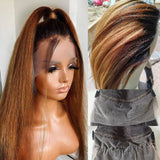 {Liquidation} Perruque Lace 360 à bretelles invisibles, cheveux humains 250 %, couleur Yaki