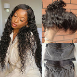 {Soldes exceptionnels} Perruque Lace Wig Cheveux Humains 250% Vague Desserrée Sangle Invisible 360 Lace