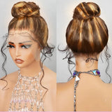 {Vente Flash} Perruque Lace Invisible Strap 360 Lace 250% Cheveux Humains Mèches Ondulées