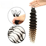 Extensions capillaires humaines tressées au crochet, couleur ombrée, plumes douces