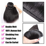 Fermeture en dentelle suisse 6x6|5x5 et 2 paquets d'extensions de cheveux humains vierges lisses et soyeux