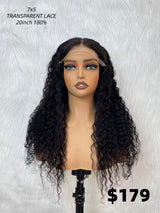{DERNIÈRE-PIÈCE-EN-STOCK} Perruque Lace Front Bouclée 7x5 en Cheveux Humains Transparente avec Cordon de Serrage