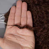 Extensions de Cheveux Humains Raides Crépu Marron Tressés au Crochet Plume Douce