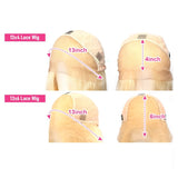 Perruque Lace Front Cheveux Naturels Blonds 613, Dentelle HD 13x4|13x6 | Coupe Carrée Ondulée