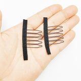 Peigne à perruque noir, clips pour perruque bon marché, pinces pour extensions de cheveux, peignes pour perruque confortables