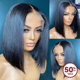 {50 % de réduction} Perruque Lace Front 13x6 Cheveux Humains 250 % Lisses Carré