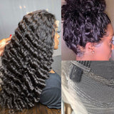 {Soldes exceptionnels} Perruque Lace Wig Cheveux Humains 250% Vague Desserrée Sangle Invisible 360 Lace
