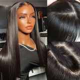 Perruque Lace Front 13x6 Sans Colle Pré-Personnalisée Effet Peau, Lisse et Soyeuse