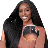 Perruque Go Wigs Kinky pré-coupée sans colle 6x4 en dentelle suisse Skin Melt pré-plumée en cheveux humains