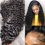 Perruque de cheveux humains ondulés profonds 13X6 en dentelle fondue