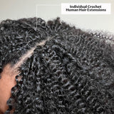 Extensions de Cheveux Humains Tressés au Crochet Plume Douce, Boucles Crépu Birmanes