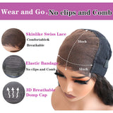 PAS DE CHEVEUX COURTS (retour de cheveux de 6 pouces) Perruque BOB en dentelle frontale 5x5 Skin Melt