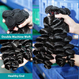 Extensions de cheveux en tresses de cheveux humains de haute qualité, ondulées lâches