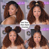 Extensions de Cheveux Humains Frisés Ombrés Tressés au Crochet Plume Douce