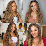 Extensions de Cheveux Humains en Vrac #27 Blond Miel pour Tresses Sans Nœuds Bohèmes Deep Wave