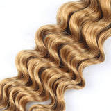 Extensions de Cheveux Humains en Vrac #27 Blond Miel pour Tresses Sans Nœuds Bohèmes Deep Wave